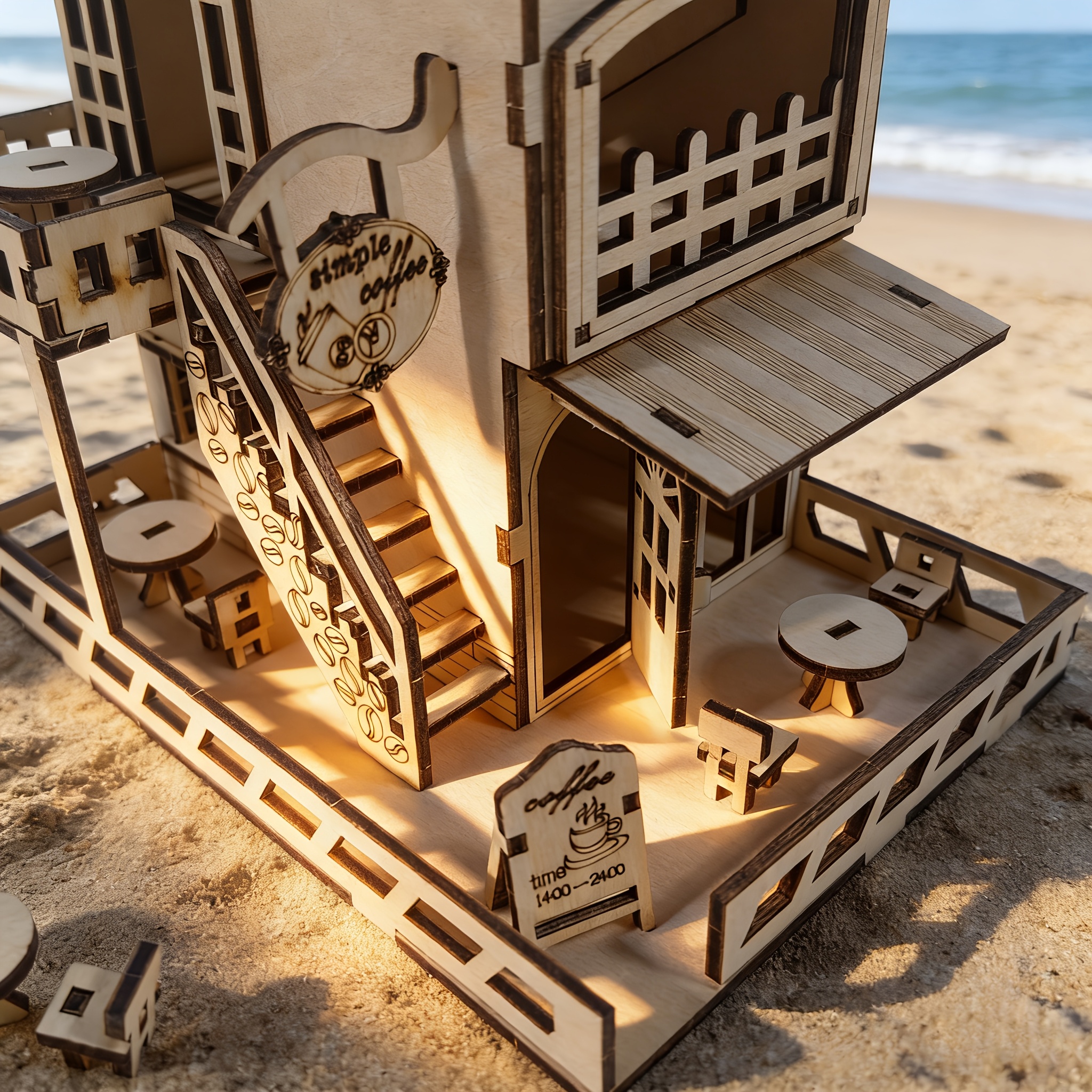 Café Model 3D Wooden Puzzle Gift